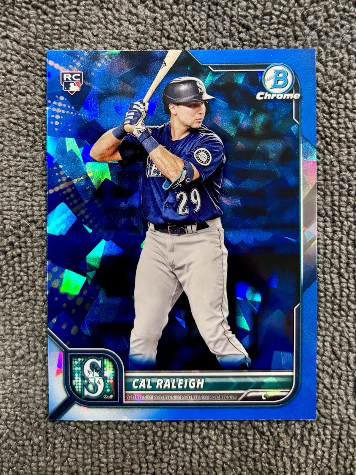 2022 Bowman Chrome Sapphire Edition Cal Raleigh #51 RC - Big Dumper Rookie