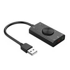 Universal ORICO USB Microphone Earphone Sound Card With 3 Port Output Volume