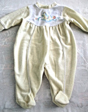 EUC, Little Me Footed One-Piece Sleeper/Romper, Size Med 12-17 lb, Embroidered