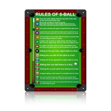 macago Vintage 8 Ball Pool Rules Metal Tin Sign - 12 x 16 inches, Sign1