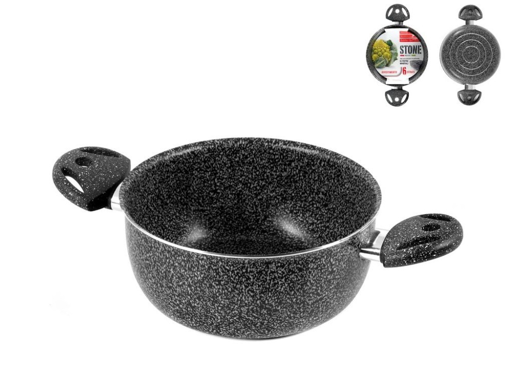 Casserole 2 Handles Non-Stick 'Stone' Cm16 Home Aluminum