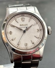 Rare Vintage 1954 Rolex Oyster Perpetual Explorer Dial Bubbleback 6332 Flatside