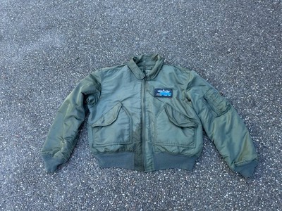 Vintage Alpha Industries Jacket, Flyer's Green CWU-45/P Flight Bomber Surplus