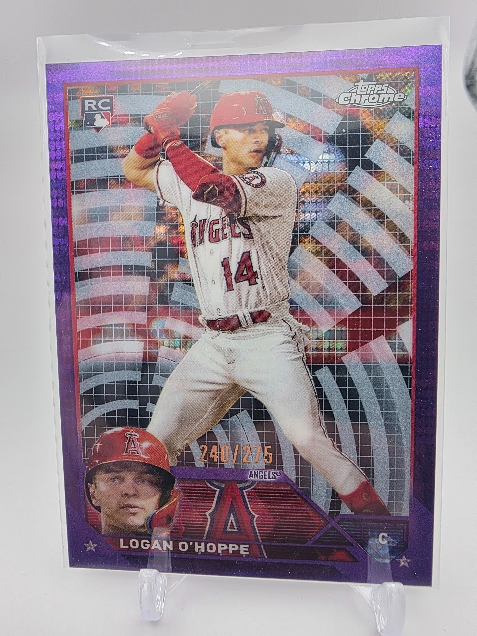 Logan O'Hoppe 2023 Topps Chrome Purple Sonar Rookie #188 Angels /275 RC