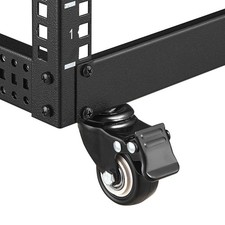 9U Open Frame Server Rack Carbon Steel Adjustable 23-40in Swivel Casters