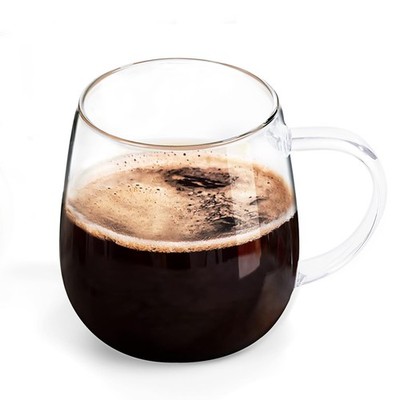 Taza de vidrio transparente con asa, 473 ml (16 oz) borosilicato alta calidad.