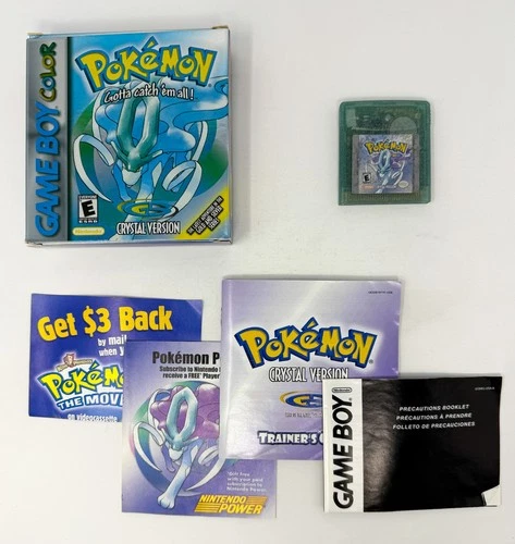 Pokemon Crystal Version COMPLETE CIB (Game Box Manual) *FADED* GameBoy Color GBC