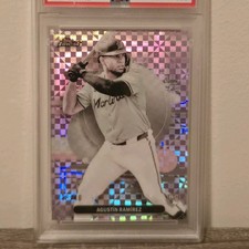 2025 Topps Finest Agustin Ramirez Pearl Checkerboard #180 Marlins Rookie PSA 9 