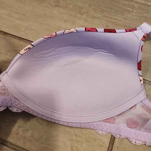 Adore Me Candy Heart Bra 38B Purple Wireless Padded Push Up - Picture 4 of 4