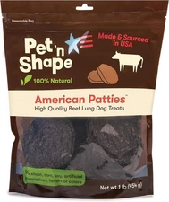 Pet 'n Shape All American Beef Lung Patties 1 Pound (Pack of 1), Multicolor 