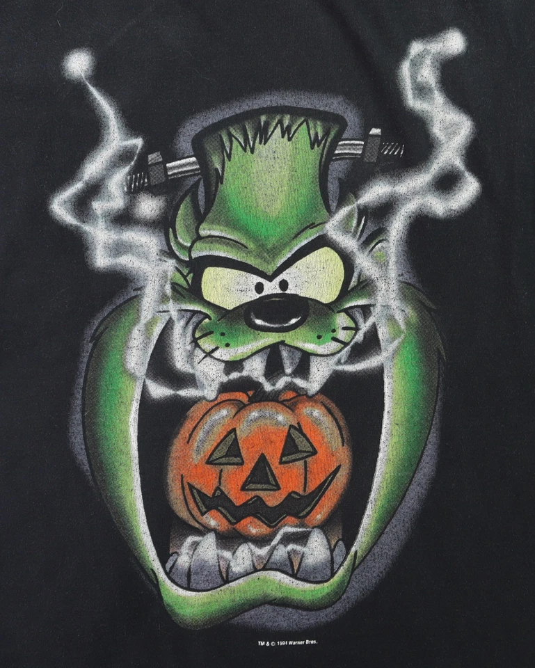 Camiseta Calabaza Halloween De Colección Años 90 1994 EE. UU. XL Taz Looney Tunes Frankenstein Foto 2 de 4