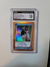 2021 Donruss Optic Baseball Braxton Garrett RC Auto Orange 101/125 CGC 10 GS1136