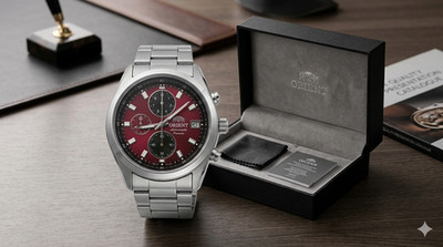 Orient Neo70's Horizon Solar Chronograph Watch Red Dial WV0031TY Stainless Steel