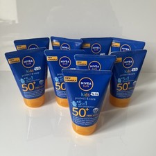 9 X Tubes NIVEA SUN KIDS SPF 50+ 5 IN 1 SKIN PROTECTION 50ML X 9 Tubes New 44.44 per litre