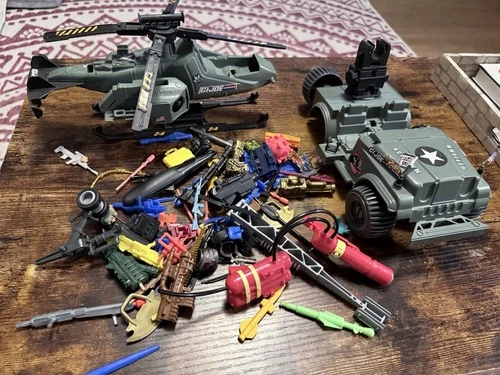 Vintage GI Joe Helicopter, Jeep, Parts & Accessories