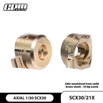 #ad GPM Brass Front Steering Blocks 7g 2PCS AXIAL 1 30 SCX30 Ford Bronco Jeep K10 $16.90