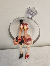 Flamingo Ornament Couple Sitting Inside Wedding Engagement Ring 6"