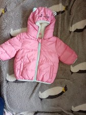 Marks And spencers Girls Pink Cat Jacket 0-3 Months