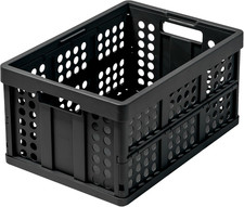 Crate Folding Box Basket 48 Qt 12 Gal Black