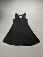 Style & Co Women Dress S Black Sleeveless V Neck A Line Stretch Pullover Casual