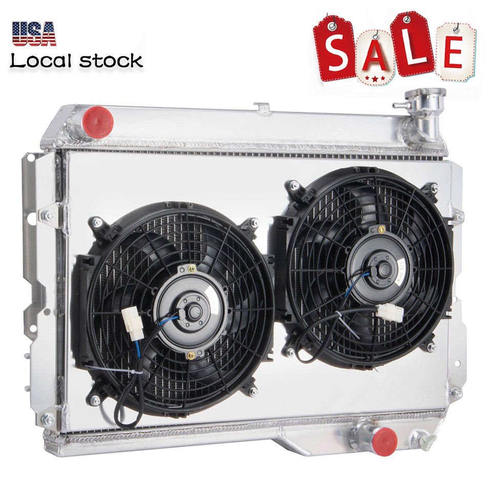 3 Row Radiator+Shroud Fan For 1980-90 1984 Toyota Land Cruiser FJ60 2F 4.2L l6