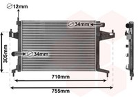 VAN Wezel WasserküHler Mechanisch GefüGt FüR Opel Combo Kasten/Kombi F08 F68