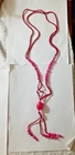 Vintage Pink Glass Beaded Necklace Long Layered Flapper Style Costume Jewelry