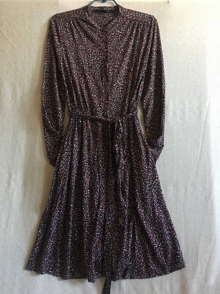 Women French Connection Dress Burgundy Viscose 34