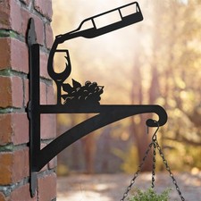 Heavy Duty Wine Bottle & Glass Garden Hanging Basket Bracket