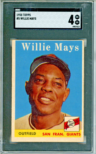 1958 Topps Willie Mays #5, SGC 4 VG-EX