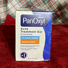 PanOxyl Acne Treatment Bar 10 Benzoyl Peroxide 4 oz Face Body Unscented x3ct