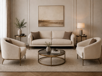Wohnzimmer Polstergarnitur Stilvolles Designer 3-Sitzer Stoffsessel