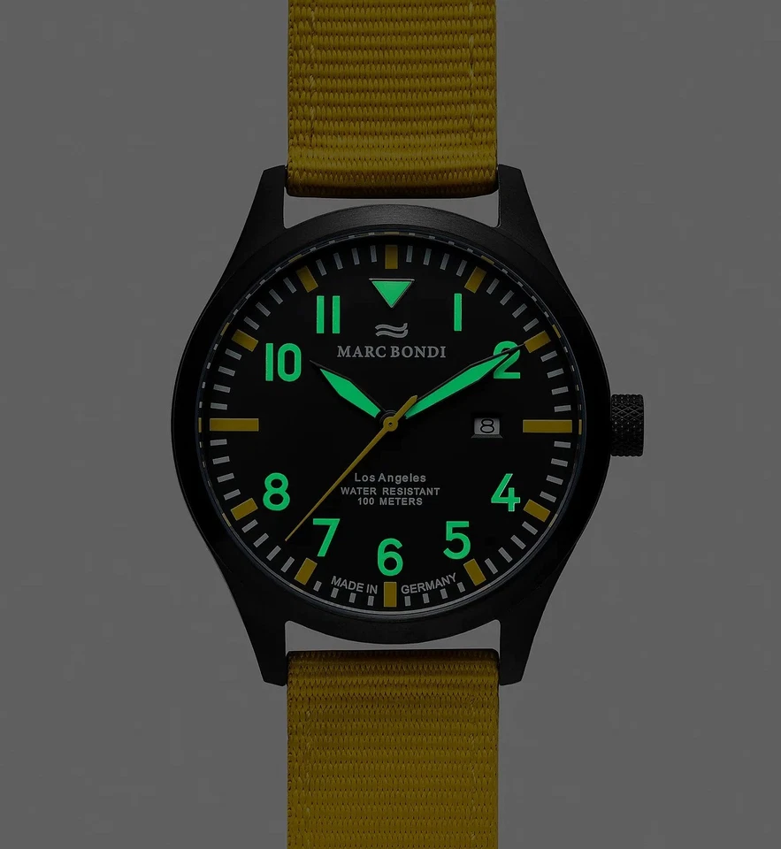 MARC BONDI Los Angeles Made in Germany 42 mm Herrenuhr Saphirglas UVP* 285,- EUR - Bild 2 von 4