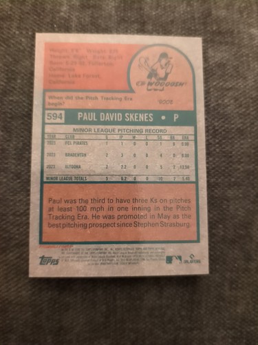 2024 Topps Heritage High Number - Paul Skenes #594 cromo borde negro 17/75 (RC) - Imagen 3 de 3
