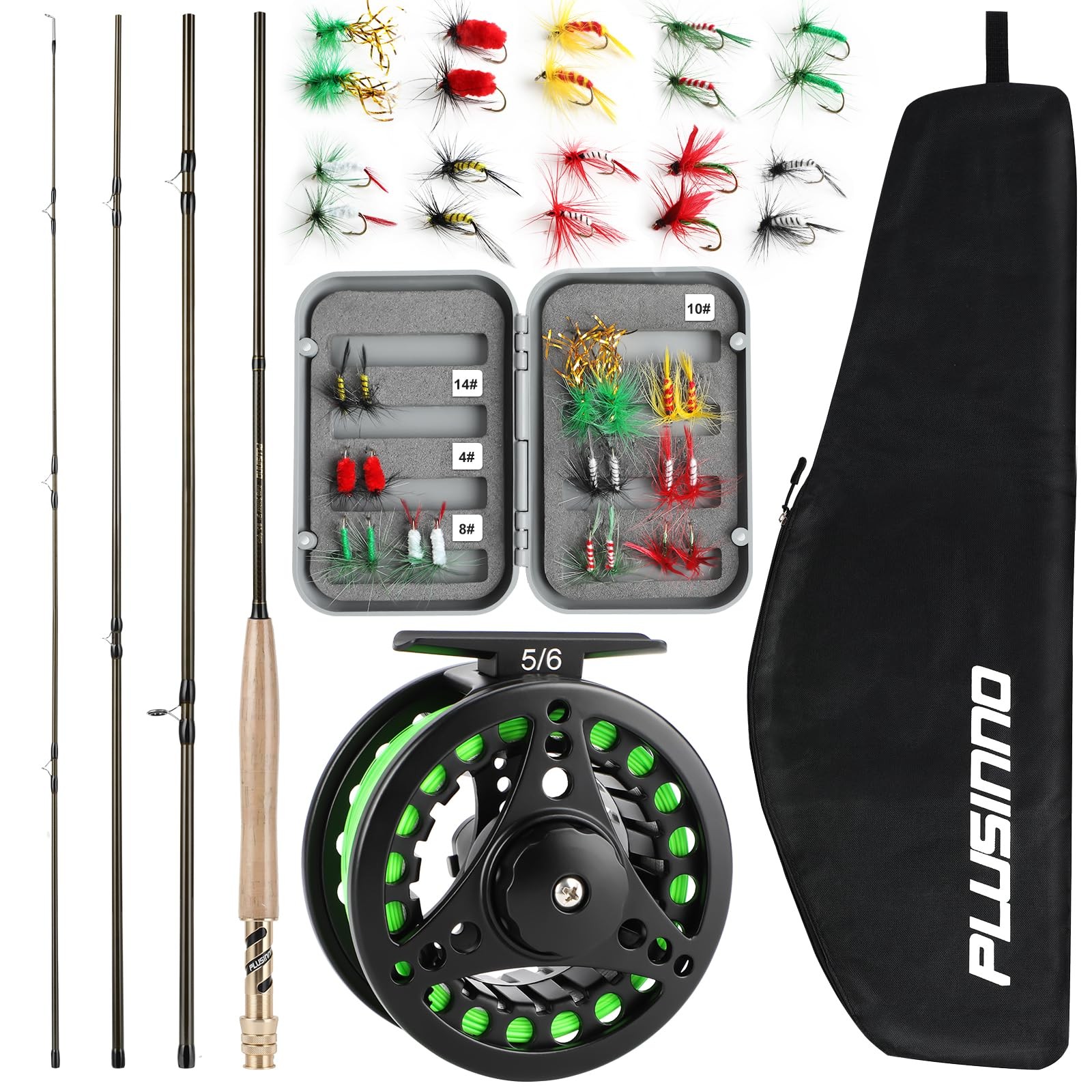 Fly Fishing Rod and Reel Combo 4 Piece 5/6 9 Lightweight Gra