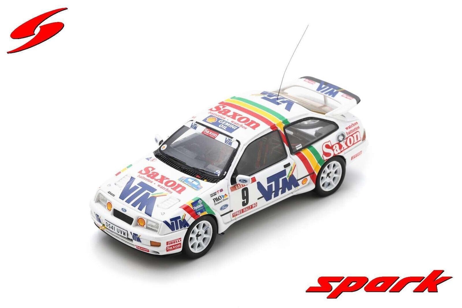 Voiture miniature Ford Sierra RS Cosworth Spark S8709 de collection Rallye Ypres 1/43