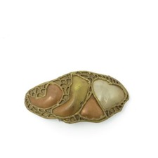 Vtg large 1960's Brutalist Abstract Brass  Copper Studio Modernist Belt Buckle