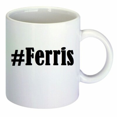Kaffeetasse #Ferris Hashtag Raute Keramik Höhe 9,5cm in Weiß