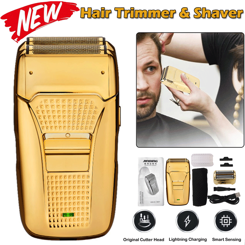 New Twin Blade Beard Shaver USB Electric Cordless Reciprocating Hair Trimmer Kit