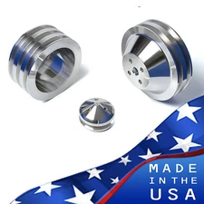 Billet Aluminum V-Belt Pulley Kit 302 351W 351C 351M 400 Air A/C Vintage Classic