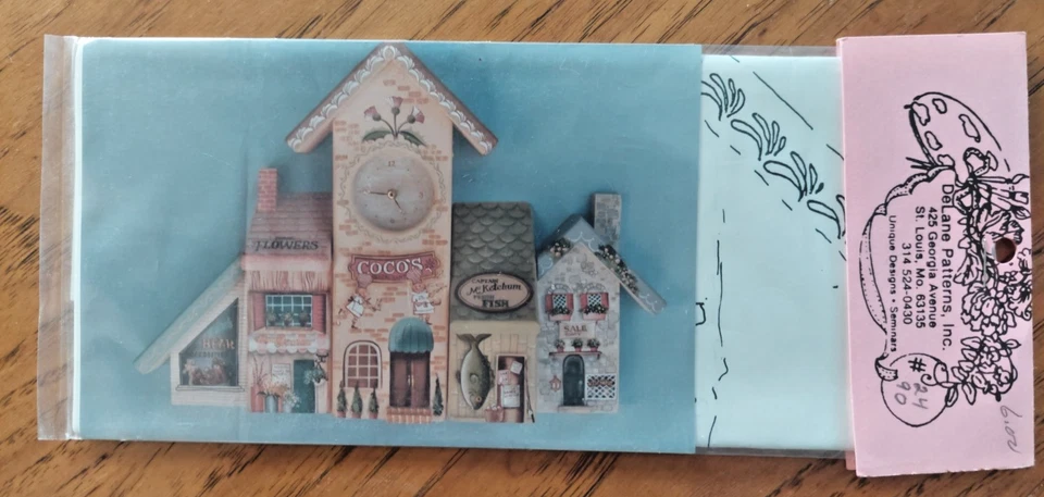 DELANE LANGE EURO VILLAGE SHOPS CLOCK PAINTING PATTERN 1990 24 - Image 2 of 4