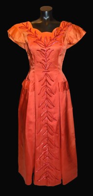 Schaffers Bridal Denver Vintage 50s 60s Red Satin Sequin Formal Dress sz 7/8 | eBay Schaffers Bridal Denver Vintage 50s 60s Red Satin Sequin Formal Dress sz 7/8 | eBay