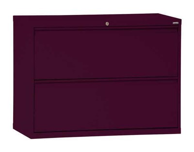 SANDUSKY LF8F422-03 42" W 2 Drawer File Cabinet, Burgundy ...