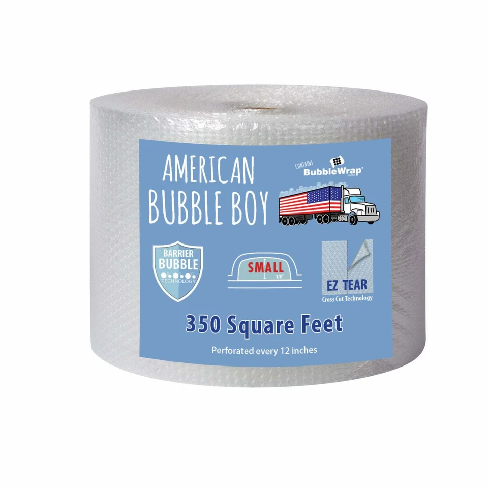 12" Small (1/8") American Bubble Boy Bubble Wrap - 350 Square feet - Image 2 of 2