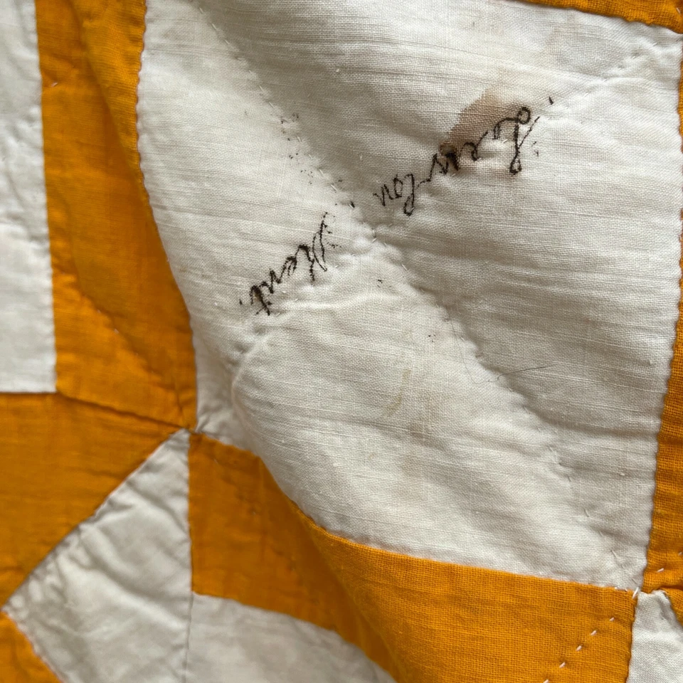 1891 Antique Quilt Signed London Roads Poconos Pennsylvania Multiple Signatures - Image 3 of 4