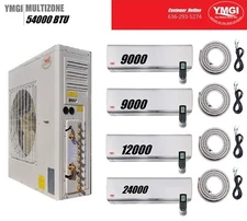 YMGI 54000 BTU 21 SEER 4 Zone Ductless Mini Split Air Conditioner Heat Pump FEV