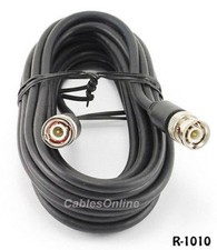 10ft. RG58 Coaxial Cable w/ BNC Male Connectors Black
