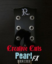 Custom R Abalone Kerry King style Guitar Headstock Logo Vinyl Sticker Decal