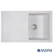 Astini Gianni Compact 1.0 Bowl Granite White Kitchen Sink & Waste