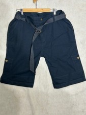 Red Face 7 Pocket Belted Cargo Shorts Mens Size 42 Navy Blue